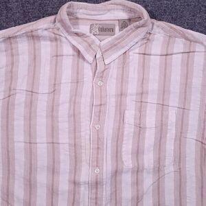 Cubavera Men's Linen Rayon Blend‎ Size 2XL Button Up Stripe Shirt Beach Vacation